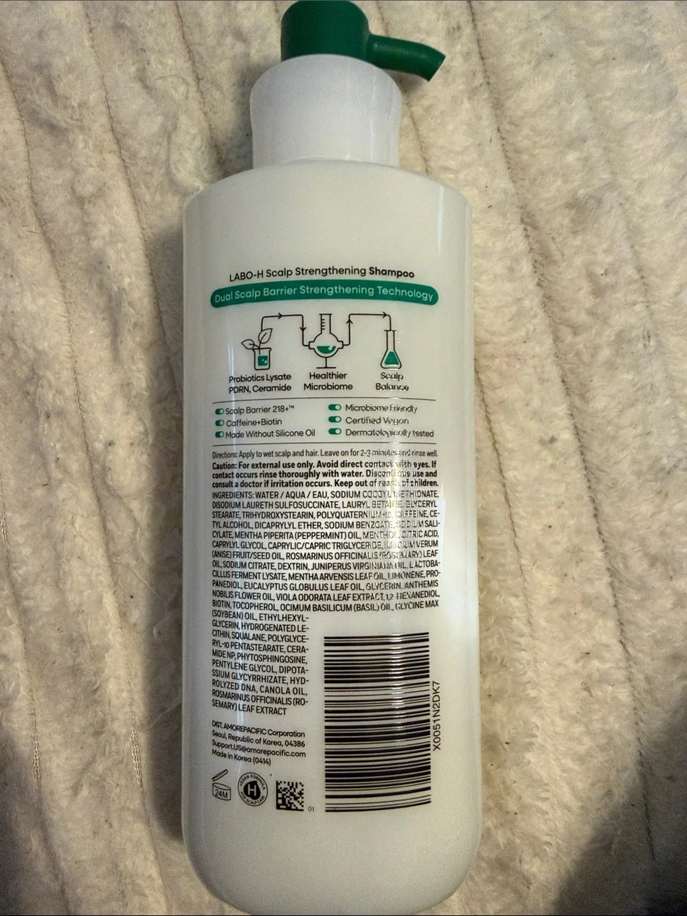 Scalp Strengthening Shampoo - White with Green Pump